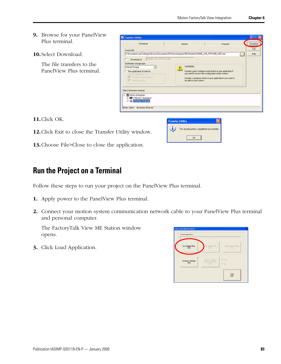 Run the project on a terminal, Run the project on, A terminal | Rockwell Automation 2098 CompactLogix Indexing Motion Accelerator Toolkit Quick Start User Manual | Page 83 / 136