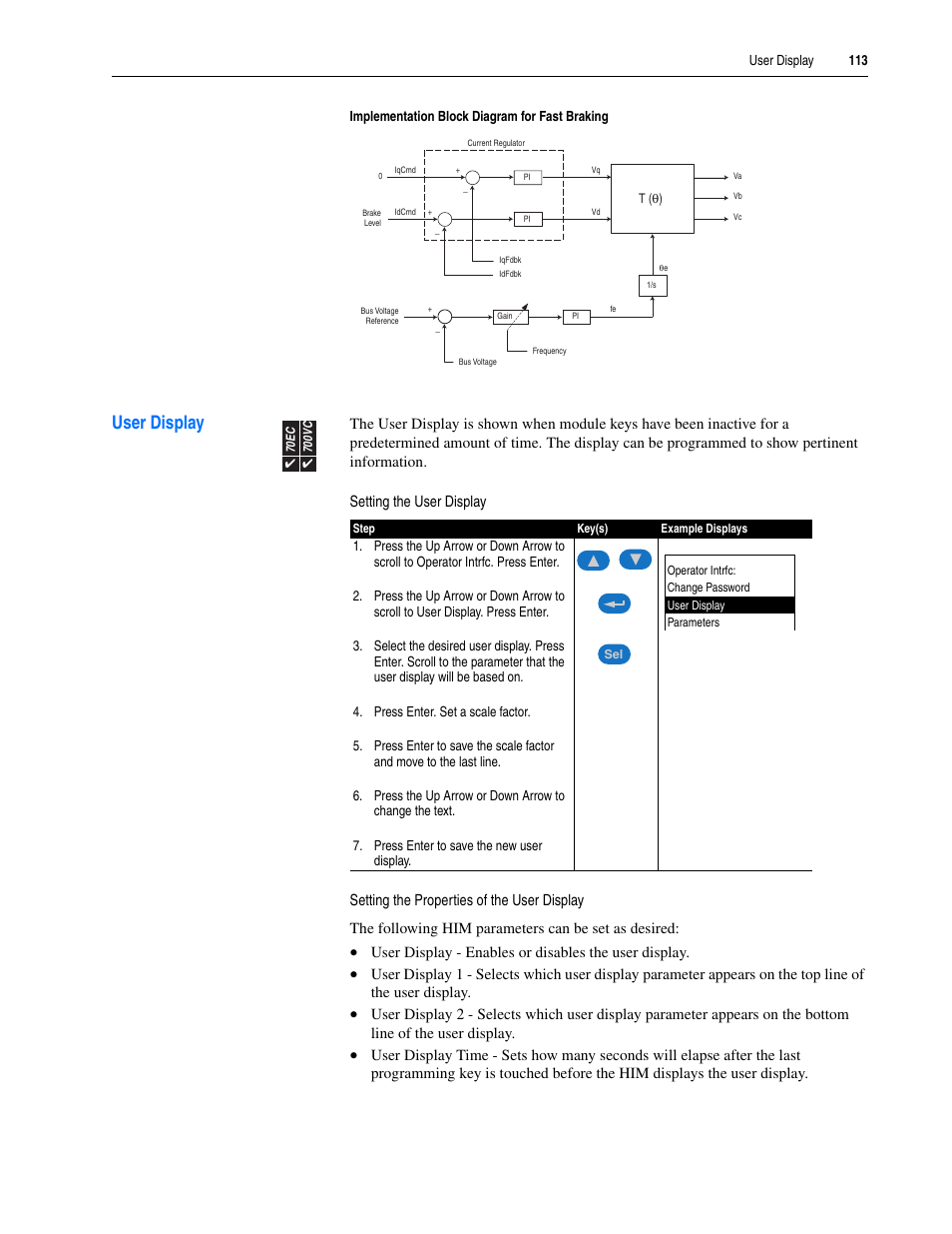 User display | Rockwell Automation 20A PowerFlex 70EC/700VC User Manual | Page 117 / 170