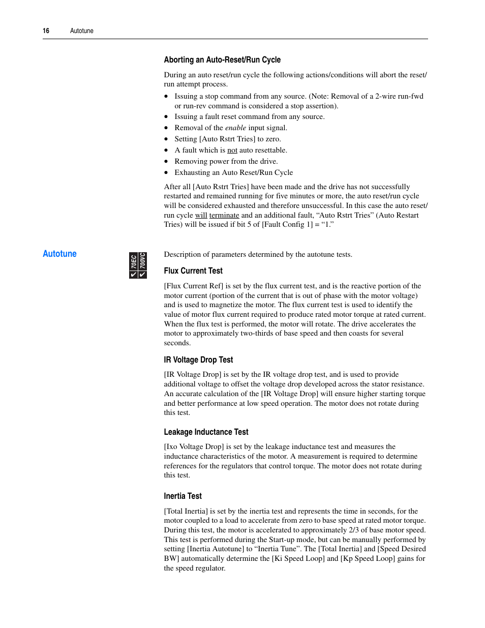 Autotune | Rockwell Automation 20A PowerFlex 70EC/700VC User Manual | Page 20 / 170