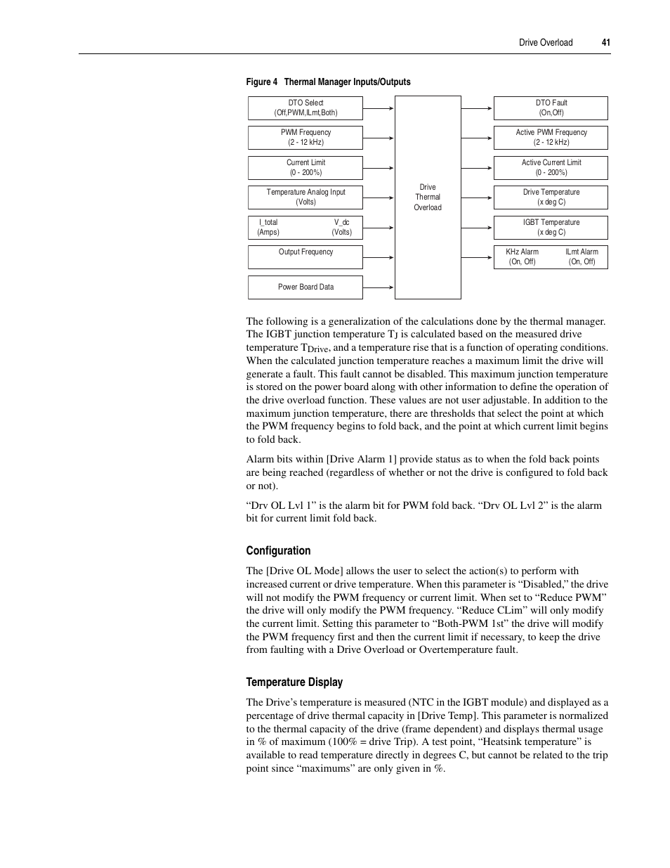 Configuration, Temperature display | Rockwell Automation 20A PowerFlex 70EC/700VC User Manual | Page 45 / 170