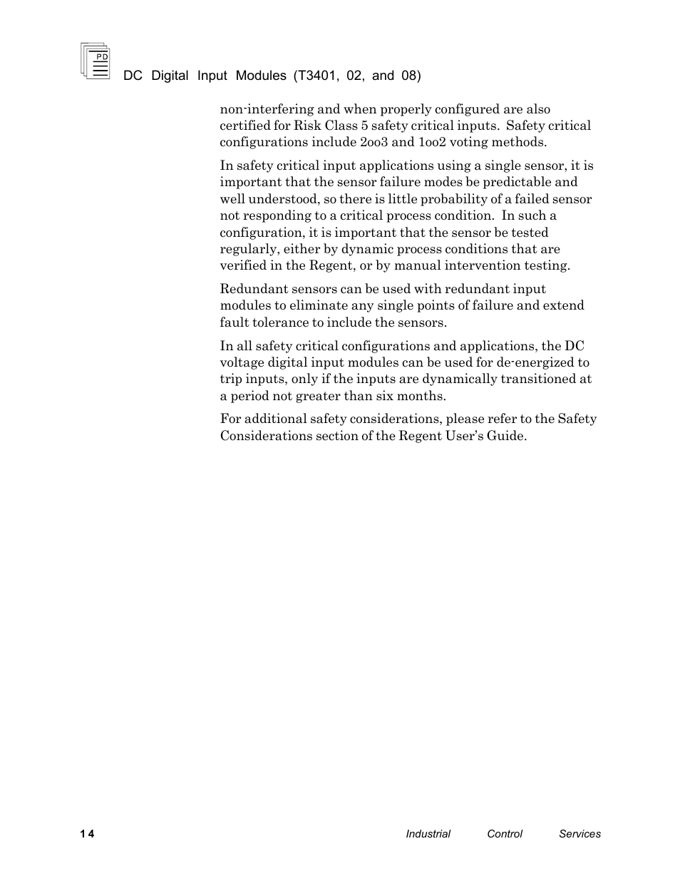 Rockwell Automation T3408 ICS Regent DC Digital Input Modules User Manual | Page 14 / 16