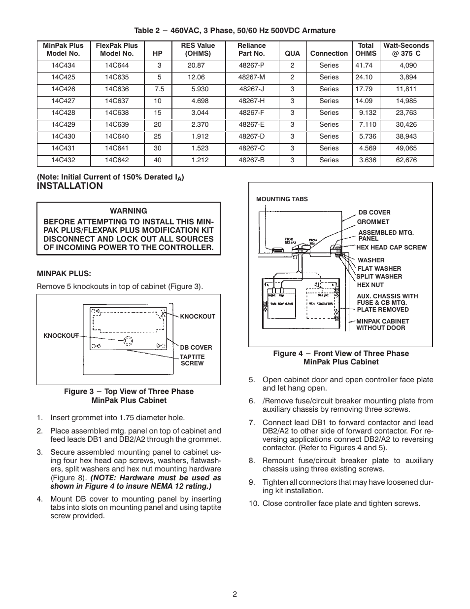 Installation | Rockwell Automation FlexPak Plus DB Kit 14C630,-C644, C420-434 User Manual | Page 2 / 4