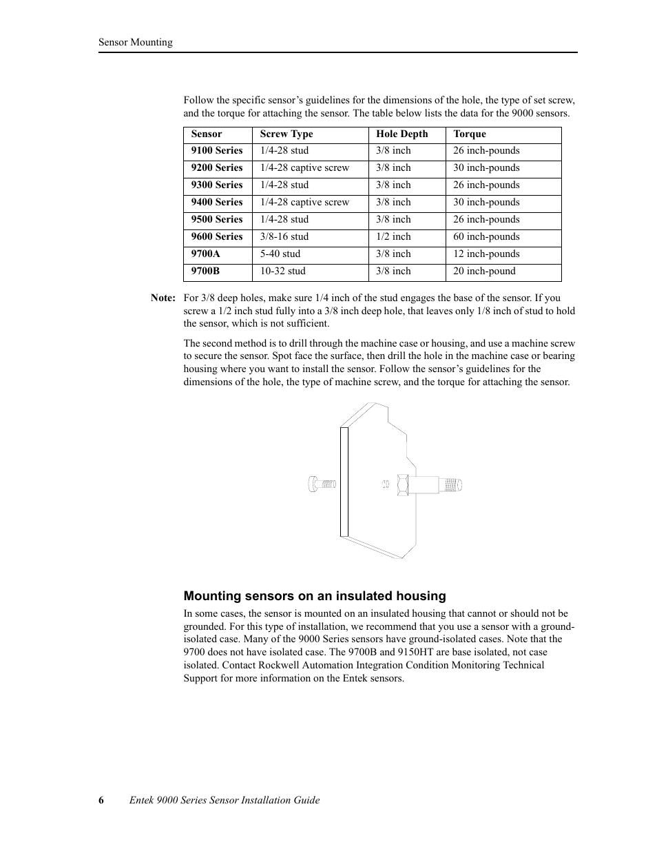 Mounting sensors on an insulated housing | Rockwell Automation 9000 Series Sensor User Manual | Page 14 / 30