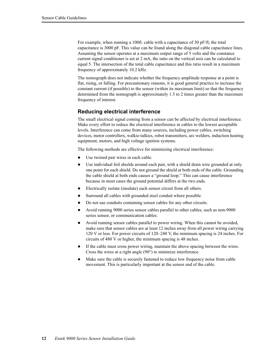 Reducing electrical interference | Rockwell Automation 9000 Series Sensor User Manual | Page 20 / 30