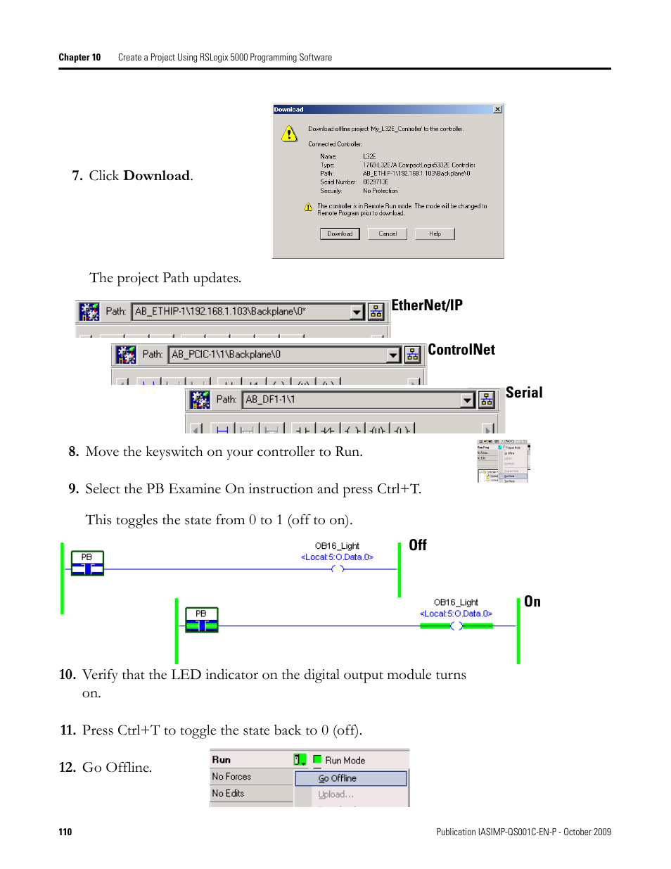 Rockwell Automation 1769-L3xx CompactLogix System Quick Start User Manual | Page 110 / 219