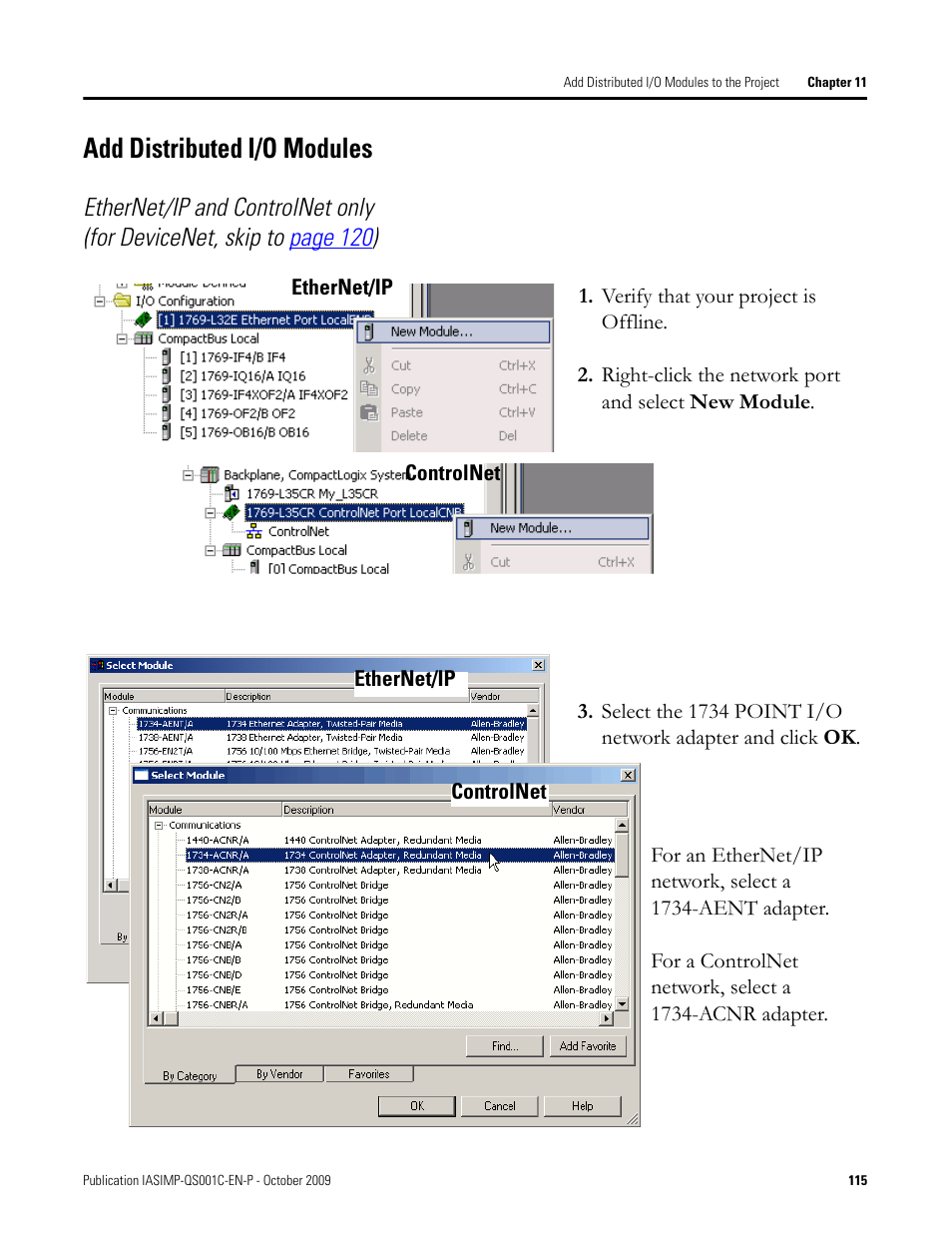 Add distributed i/o modules, Add distributed, I/o modules | Rockwell Automation 1769-L3xx CompactLogix System Quick Start User Manual | Page 115 / 219