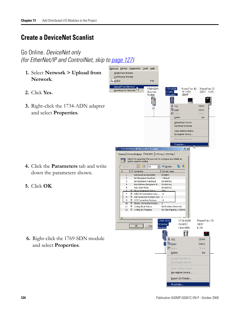 Create a devicenet scanlist, Create a, Devicenet | Scanlist | Rockwell Automation 1769-L3xx CompactLogix System Quick Start User Manual | Page 124 / 219