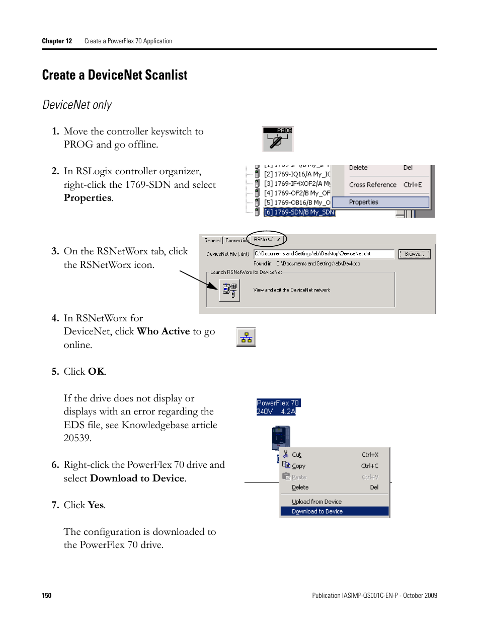 Create a devicenet scanlist, Create a, Devicenet | Scanlist, Devicenet only | Rockwell Automation 1769-L3xx CompactLogix System Quick Start User Manual | Page 150 / 219