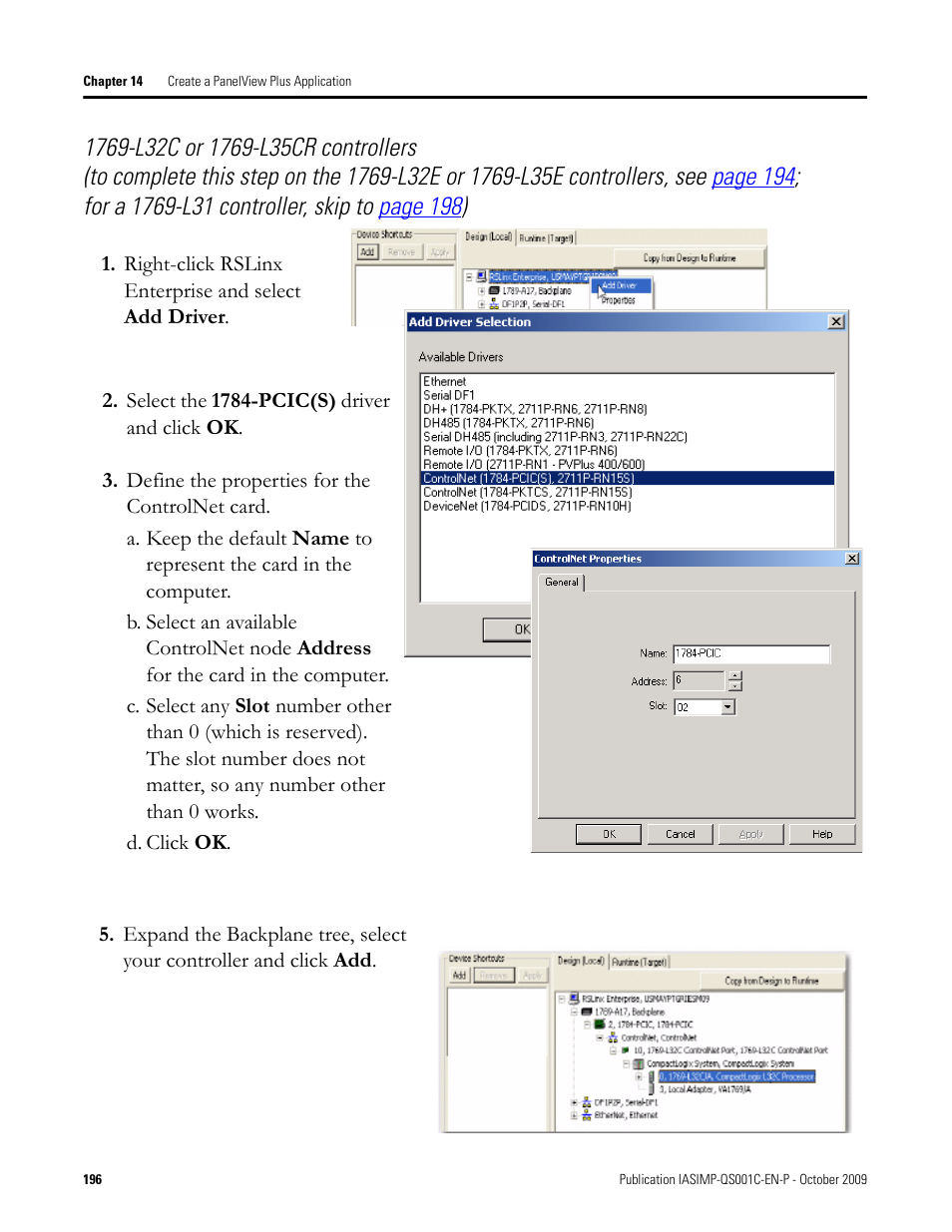 Rockwell Automation 1769-L3xx CompactLogix System Quick Start User Manual | Page 196 / 219