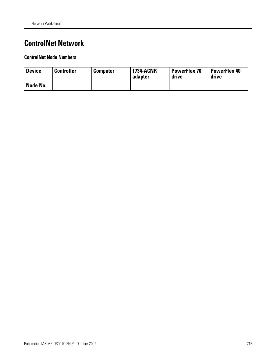 Controlnet network | Rockwell Automation 1769-L3xx CompactLogix System Quick Start User Manual | Page 216 / 219