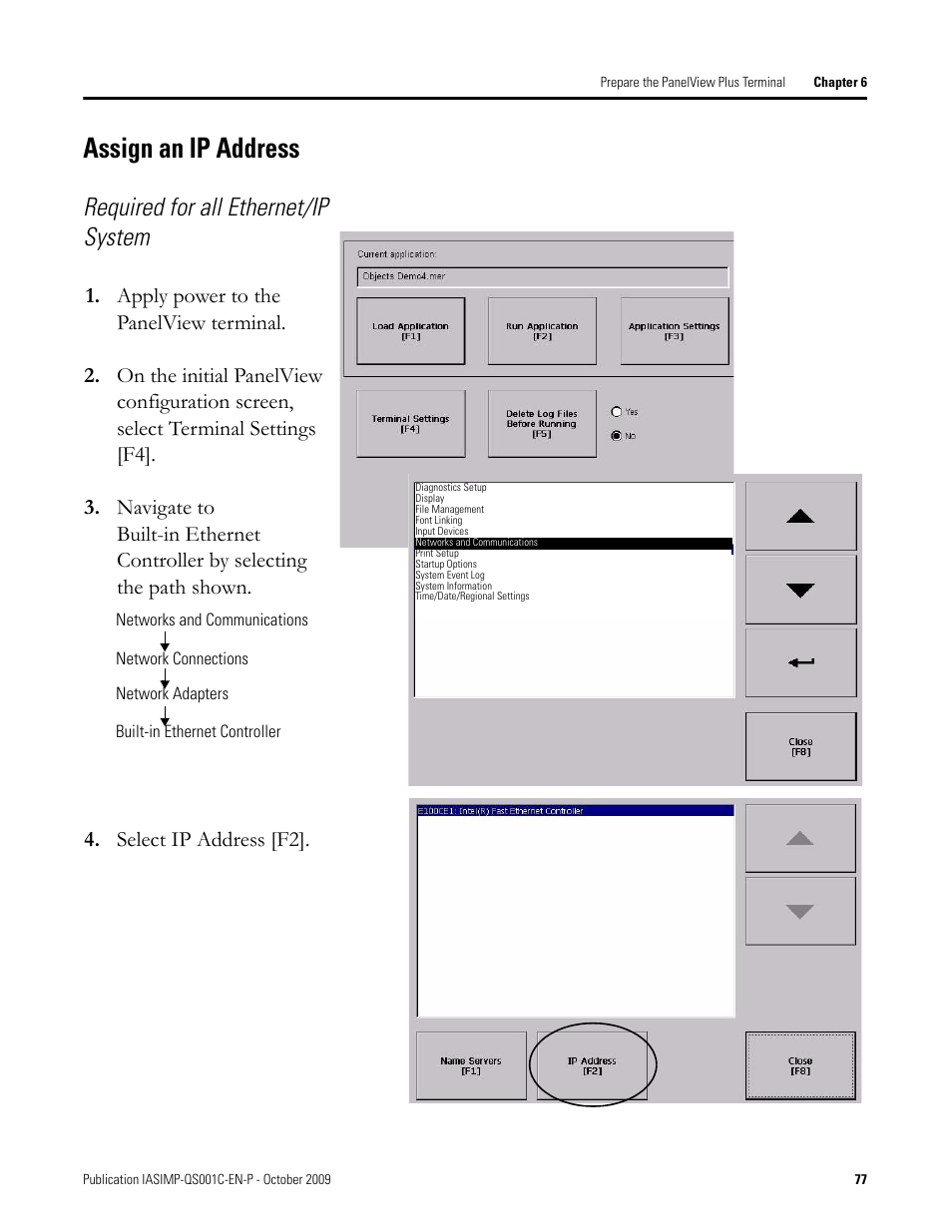Assign an ip address, Required for all ethernet/ip system | Rockwell Automation 1769-L3xx CompactLogix System Quick Start User Manual | Page 77 / 219