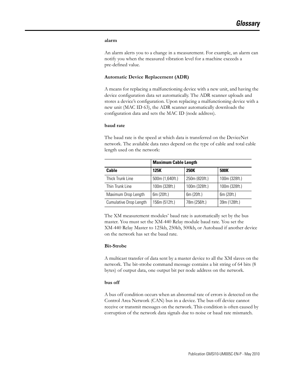 Glossary | Rockwell Automation 1440-TPS02-01RB XM-320 Position Module User Manual | Page 117 / 127