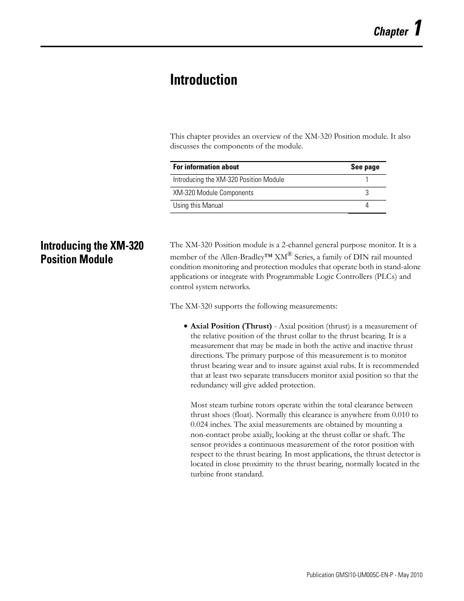Introduction, Introducing the xm-320 position module, Chapter 1 | Chapter | Rockwell Automation 1440-TPS02-01RB XM-320 Position Module User Manual | Page 9 / 127
