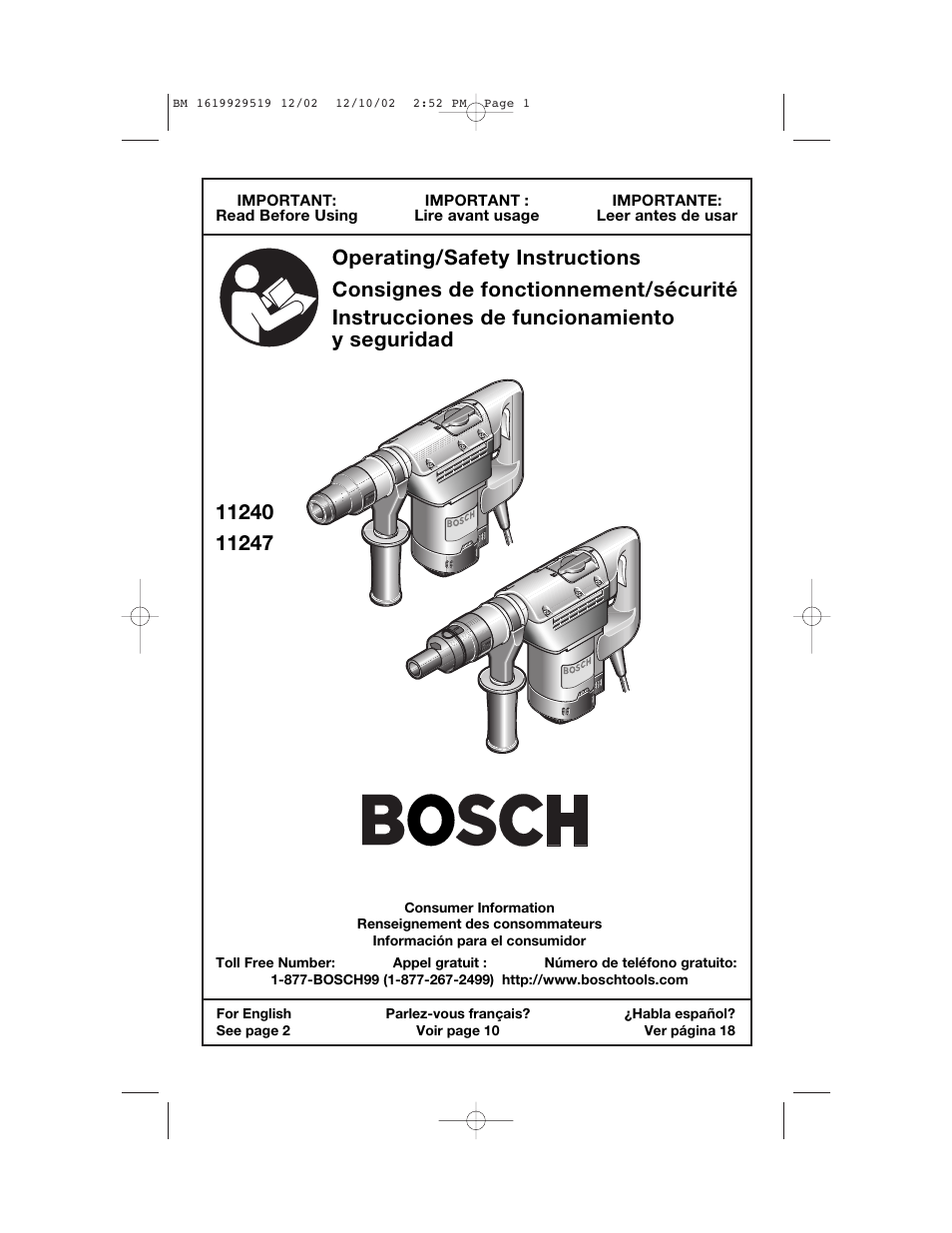Bosch 11247 User Manual | 28 pages