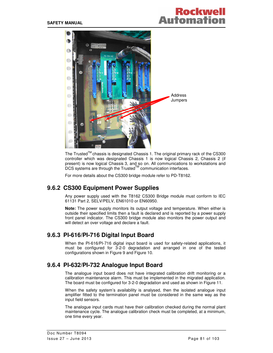 2 cs300 equipment power supplies | Rockwell Automation T8094 8000 Series TMR System Safety Manual User Manual | Page 102 / 124