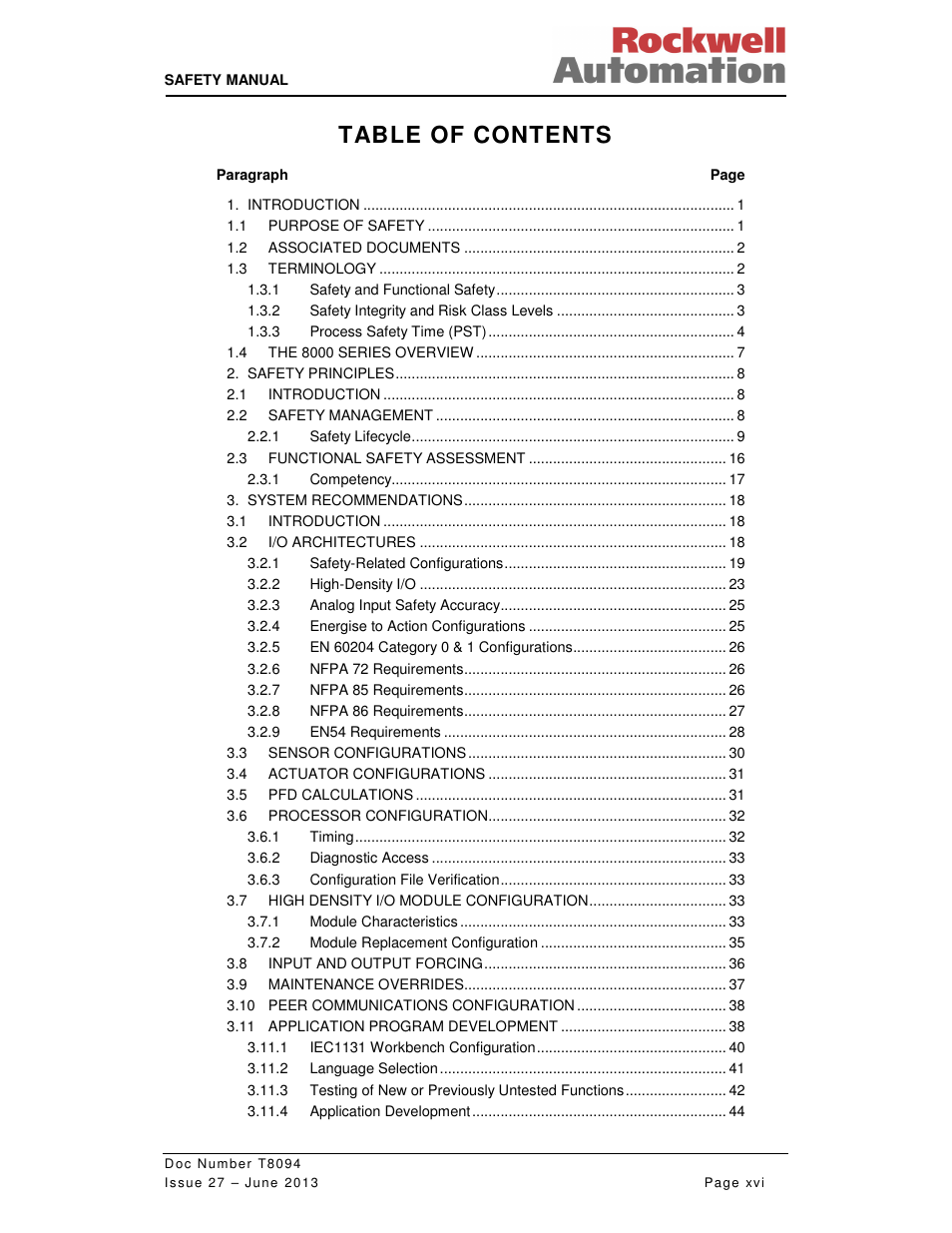 Rockwell Automation T8094 8000 Series TMR System Safety Manual User Manual | Page 16 / 124
