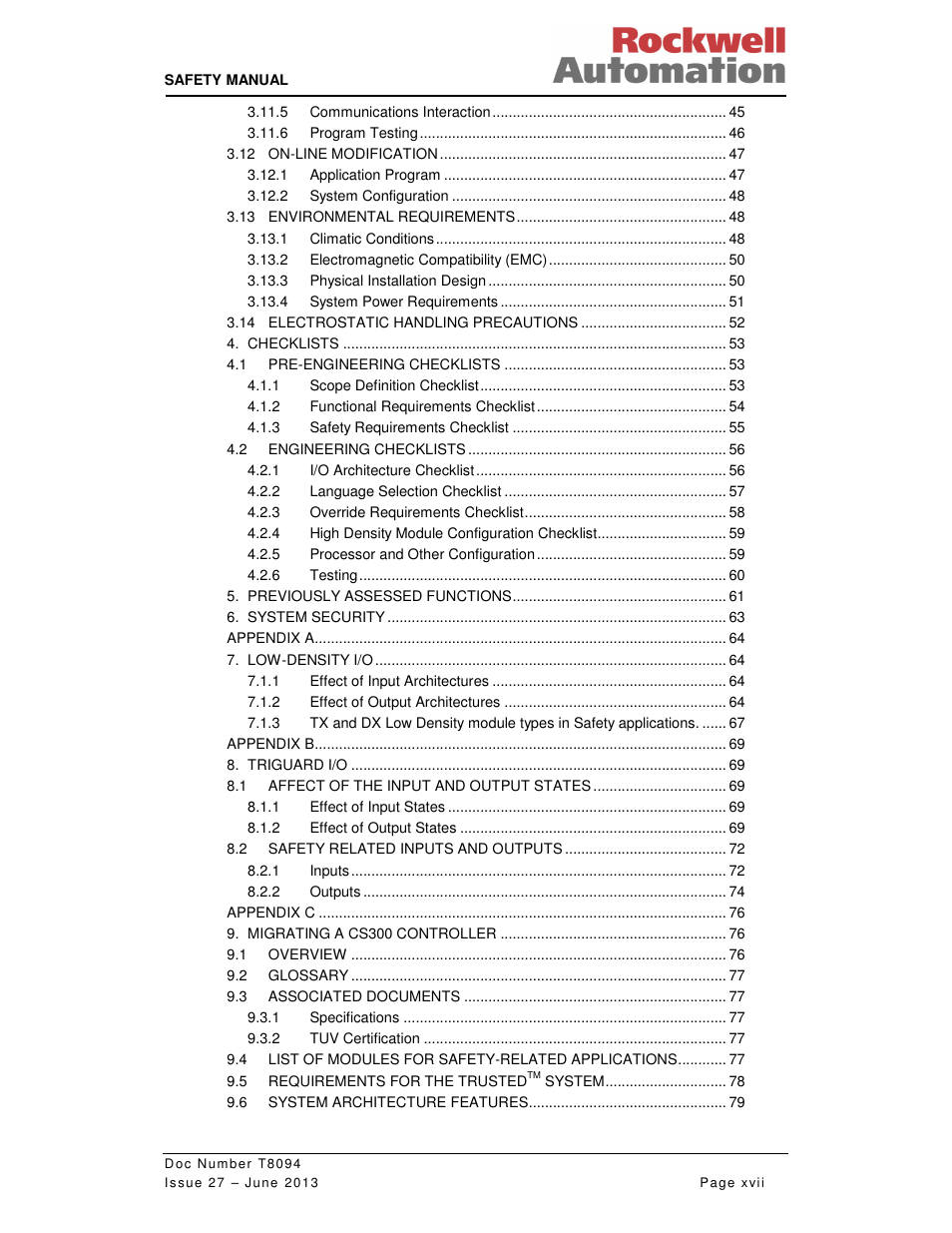 Rockwell Automation T8094 8000 Series TMR System Safety Manual User Manual | Page 17 / 124