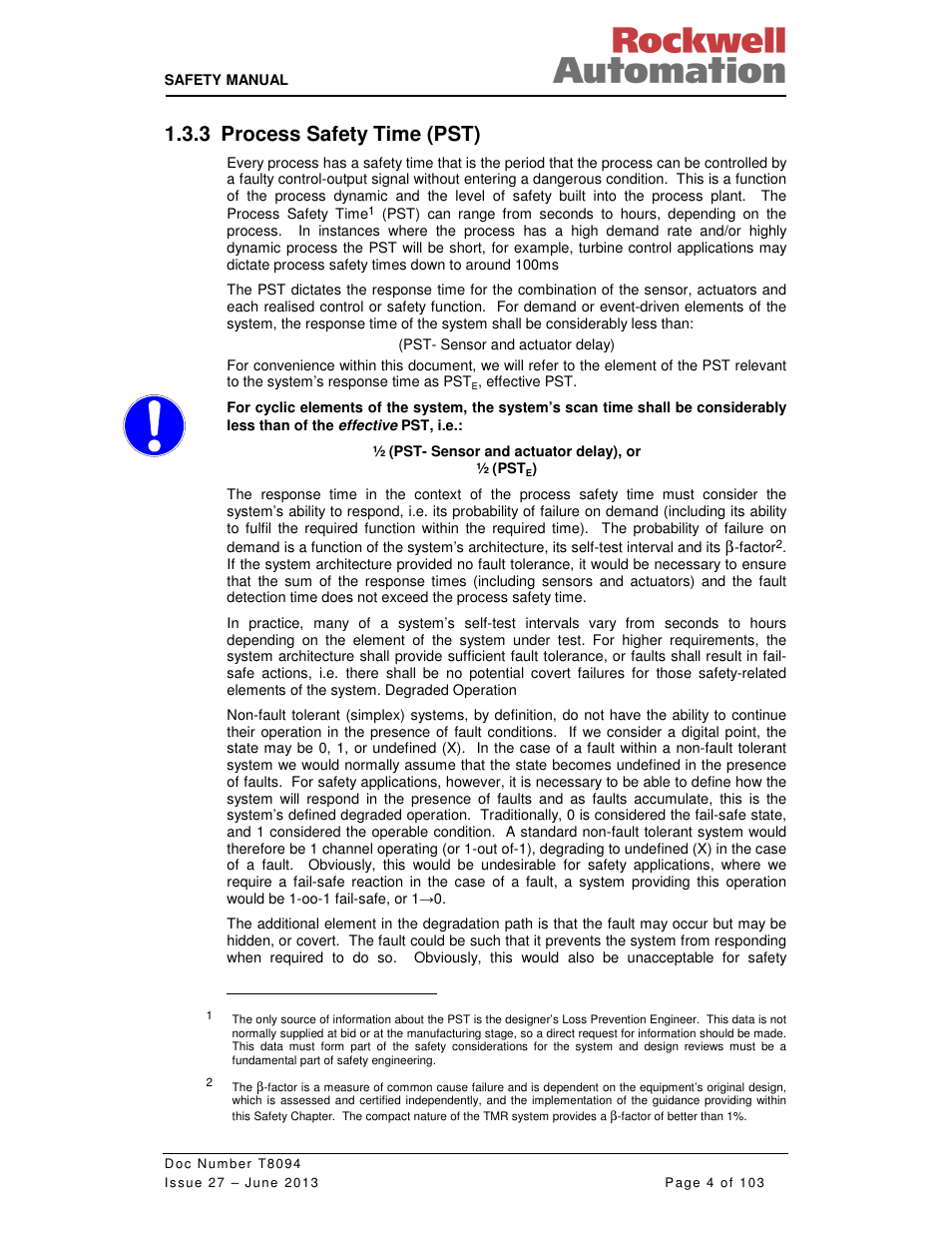 3 process safety time (pst) | Rockwell Automation T8094 8000 Series TMR System Safety Manual User Manual | Page 25 / 124