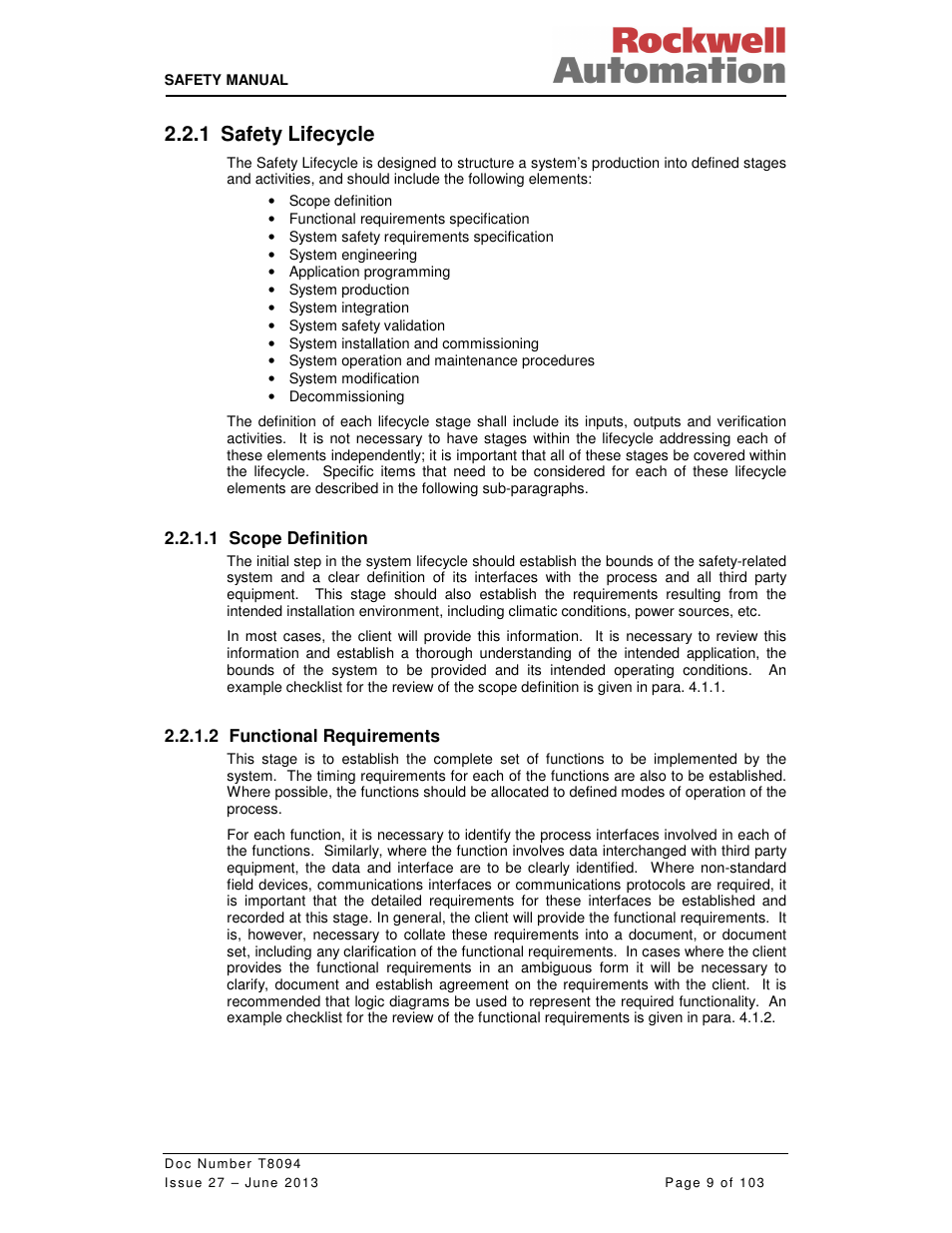 1 safety lifecycle | Rockwell Automation T8094 8000 Series TMR System Safety Manual User Manual | Page 30 / 124