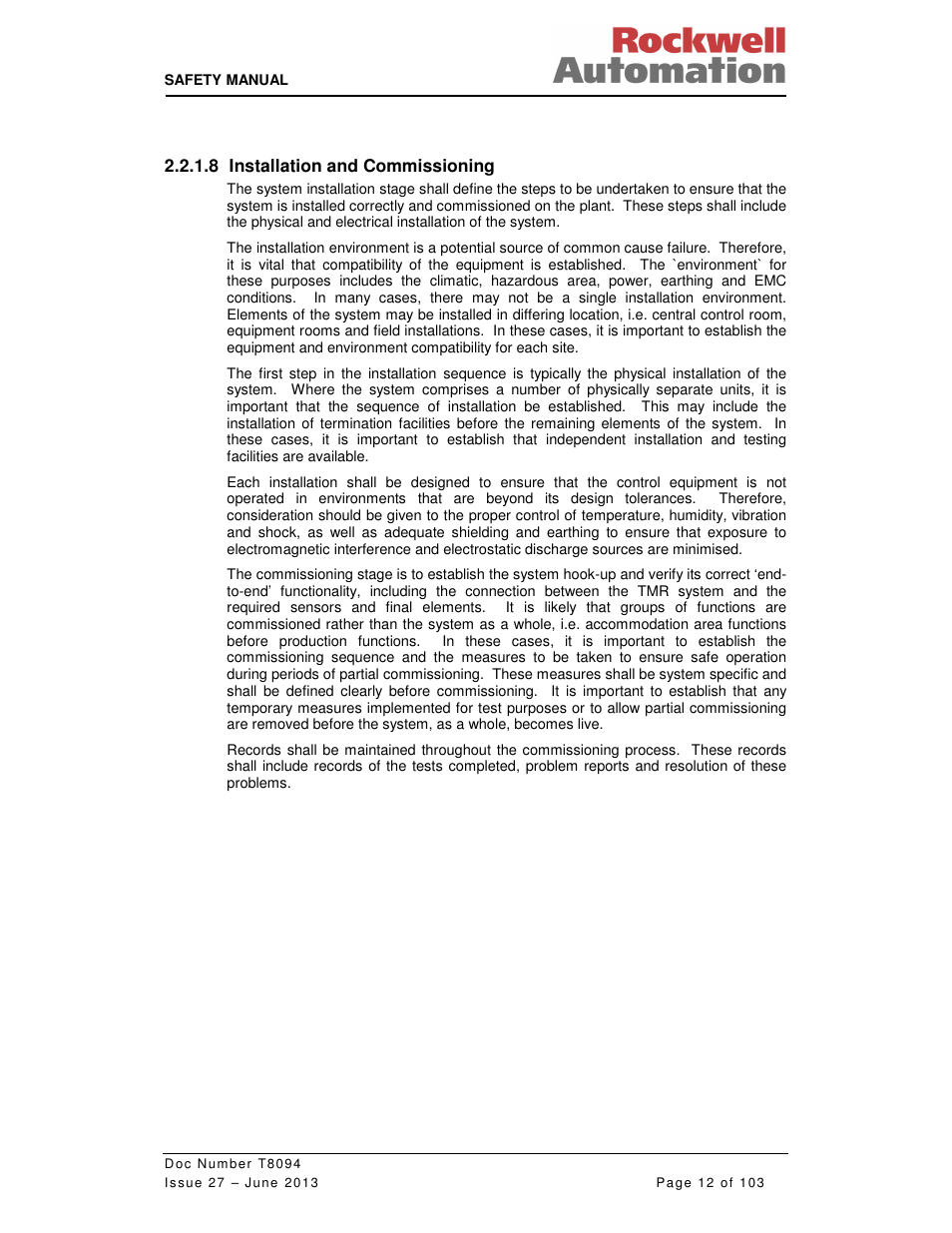 Rockwell Automation T8094 8000 Series TMR System Safety Manual User Manual | Page 33 / 124