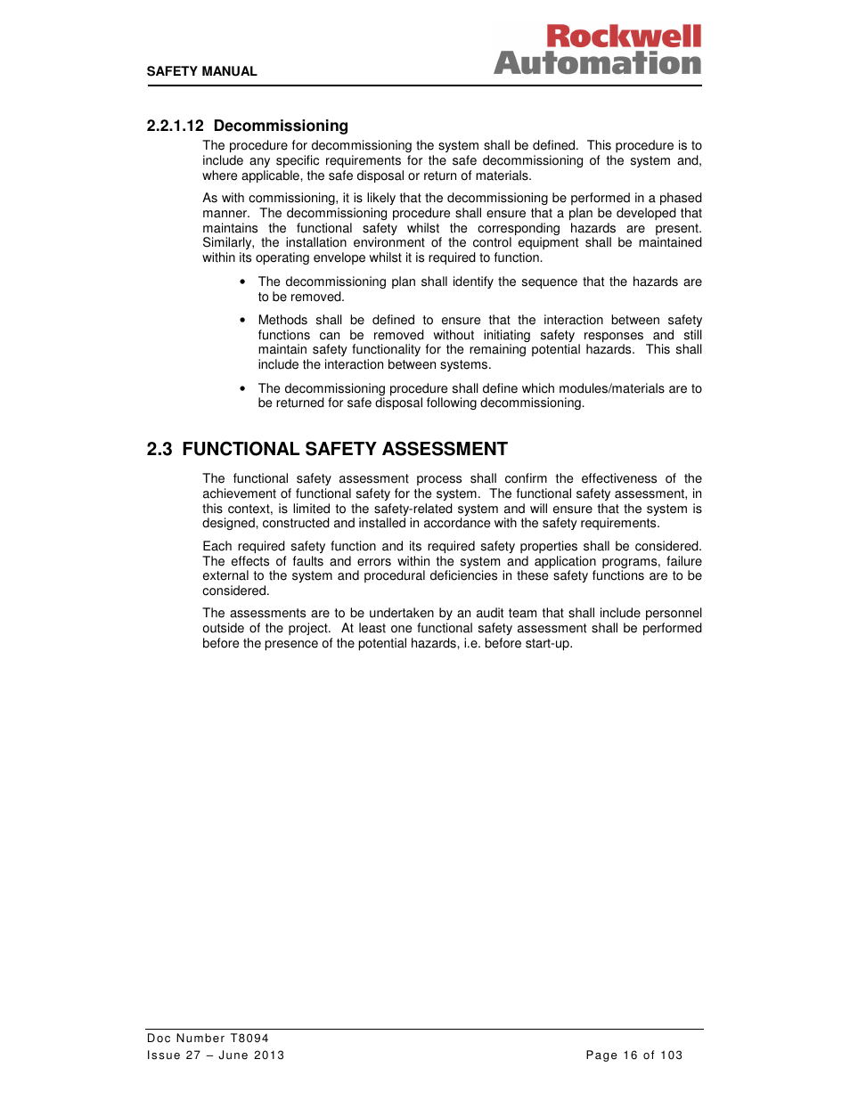 3 functional safety assessment | Rockwell Automation T8094 8000 Series TMR System Safety Manual User Manual | Page 37 / 124