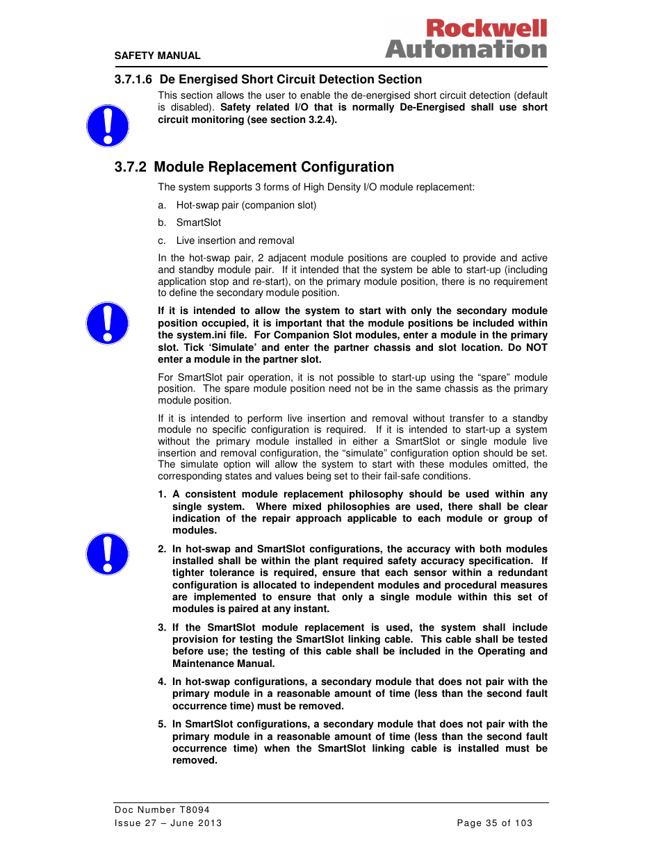 2 module replacement configuration | Rockwell Automation T8094 8000 Series TMR System Safety Manual User Manual | Page 56 / 124