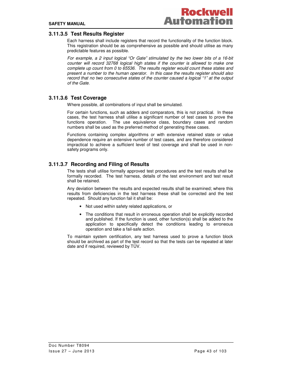 Rockwell Automation T8094 8000 Series TMR System Safety Manual User Manual | Page 64 / 124