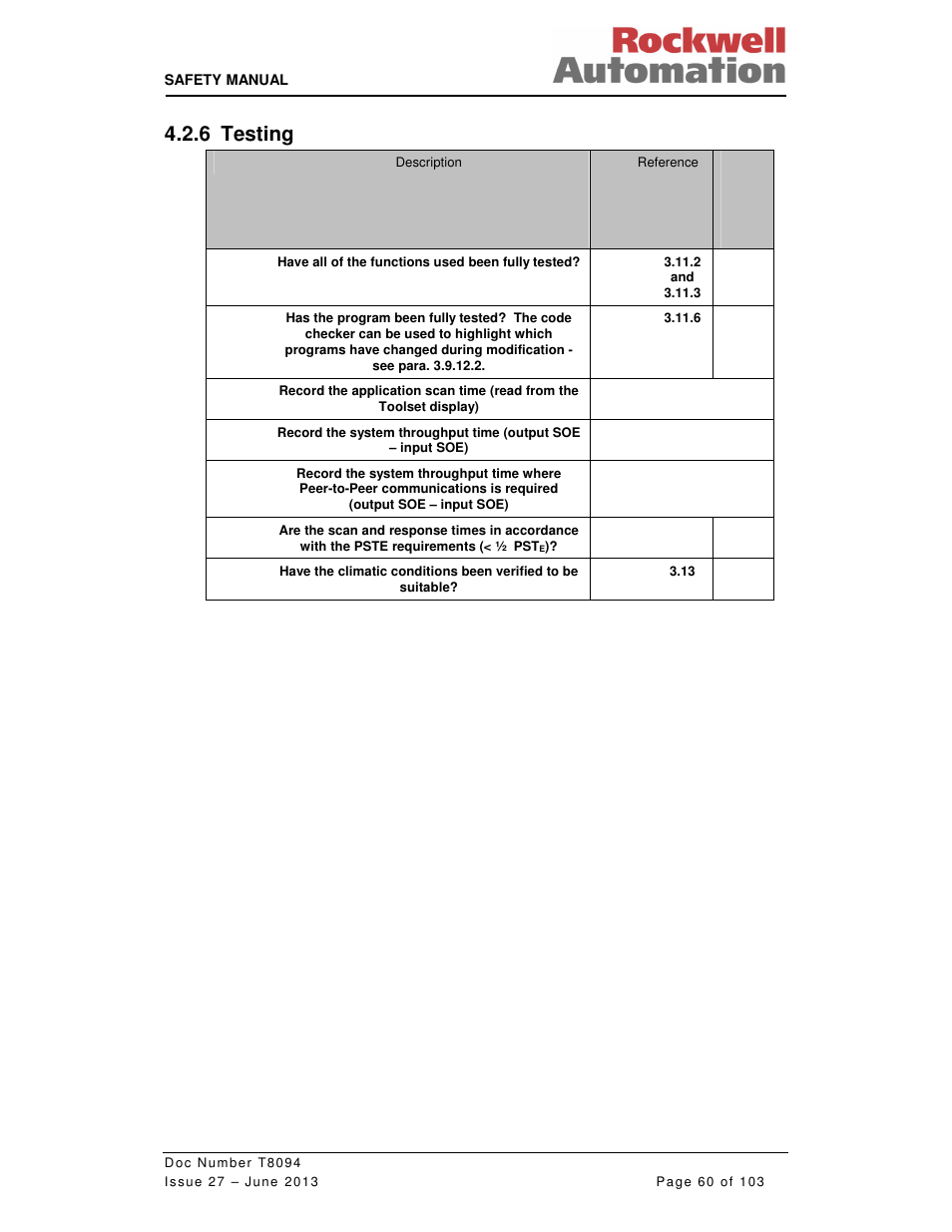 6 testing | Rockwell Automation T8094 8000 Series TMR System Safety Manual User Manual | Page 81 / 124
