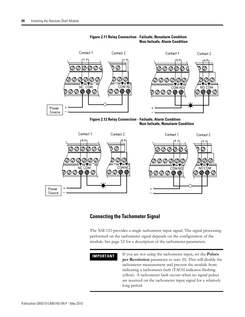 Connecting the tachometer signal | Rockwell Automation 1440-VLF02-01RA XM-121 Absolute Shaft Module User Manual | Page 32 / 158