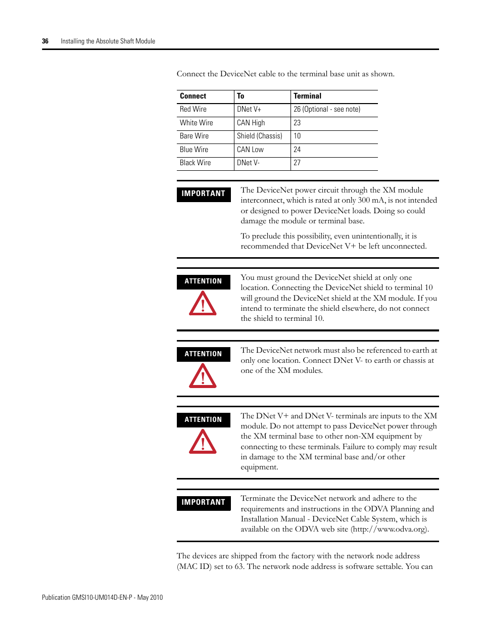 Rockwell Automation 1440-VLF02-01RA XM-121 Absolute Shaft Module User Manual | Page 44 / 158