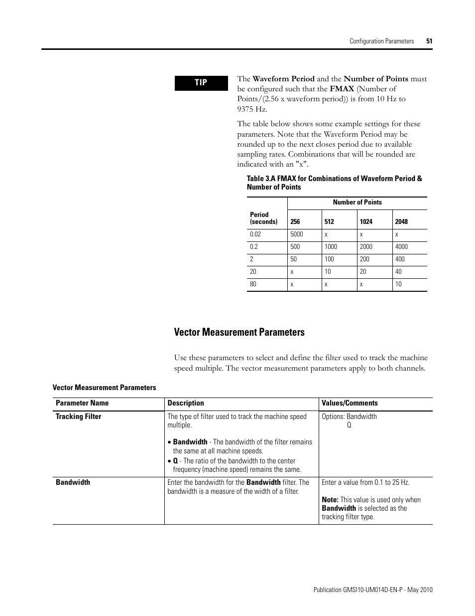 Vector measurement parameters | Rockwell Automation 1440-VLF02-01RA XM-121 Absolute Shaft Module User Manual | Page 59 / 158