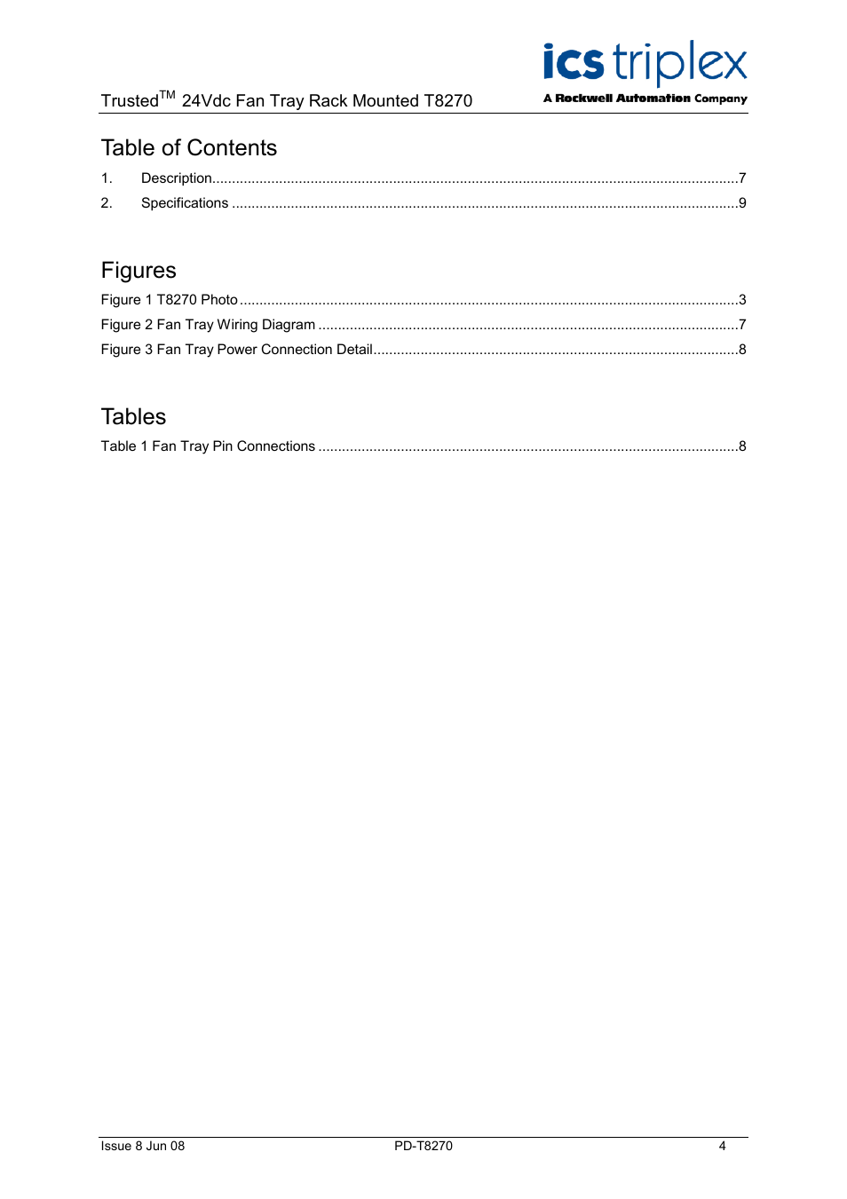 Rockwell Automation T8270 Trusted 24V dc Fan Assembly Rack Mounted User Manual | Page 4 / 10