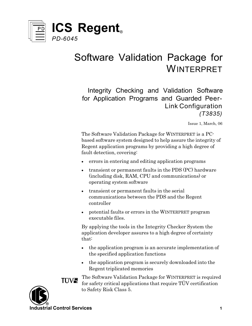 Rockwell Automation T3835 ICS Regent Software Validation Package for Winterpret User Manual | 14 pages