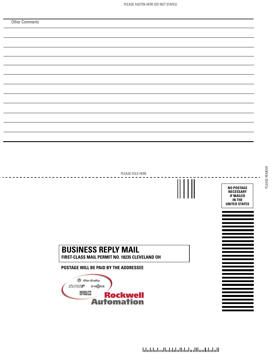 Index, Business reply mail | Rockwell Automation 1787-GEN2SKIT, -2, -3, -4, -5, -6, -7 DeviceNet Starter Kit User Manual User Manual | Page 138 / 142