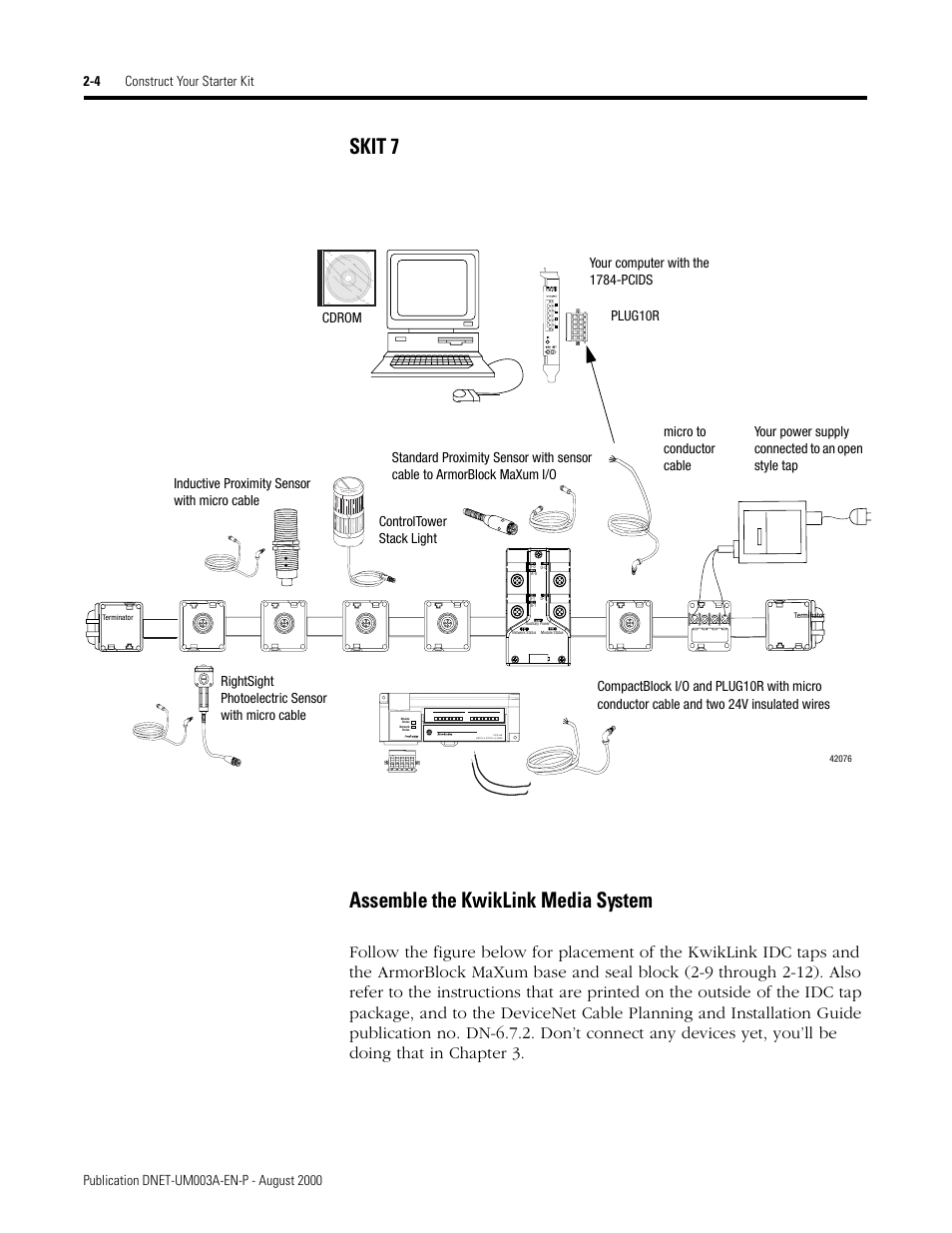 Skit 7 assemble the kwiklink media system -4, Skit 7 assemble the kwiklink media system | Rockwell Automation 1787-GEN2SKIT, -2, -3, -4, -5, -6, -7 DeviceNet Starter Kit User Manual User Manual | Page 26 / 142