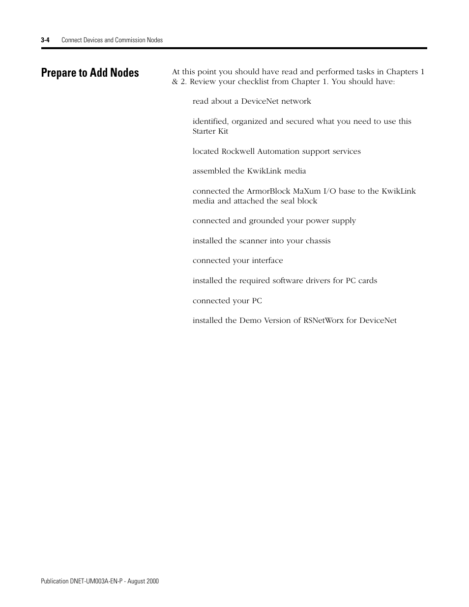 Prepare to add nodes, Prepare to add nodes -4 | Rockwell Automation 1787-GEN2SKIT, -2, -3, -4, -5, -6, -7 DeviceNet Starter Kit User Manual User Manual | Page 56 / 142