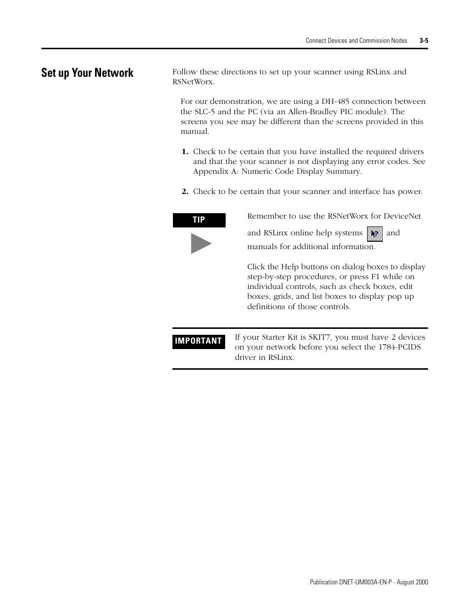 Set up your network, Set up your network -5 | Rockwell Automation 1787-GEN2SKIT, -2, -3, -4, -5, -6, -7 DeviceNet Starter Kit User Manual User Manual | Page 57 / 142