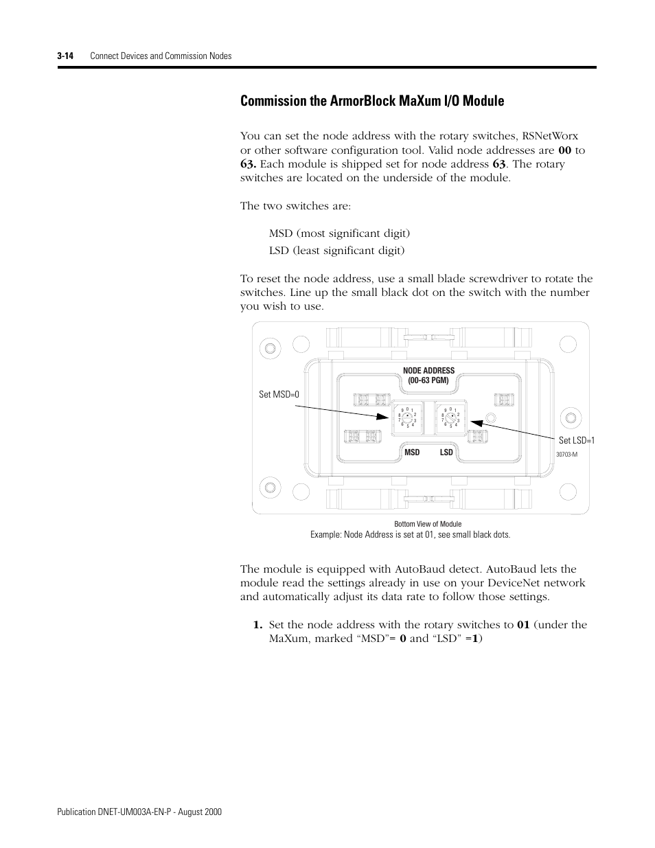 Commission the armorblock maxum i/o module -14, Commission the armorblock maxum i/o module | Rockwell Automation 1787-GEN2SKIT, -2, -3, -4, -5, -6, -7 DeviceNet Starter Kit User Manual User Manual | Page 66 / 142