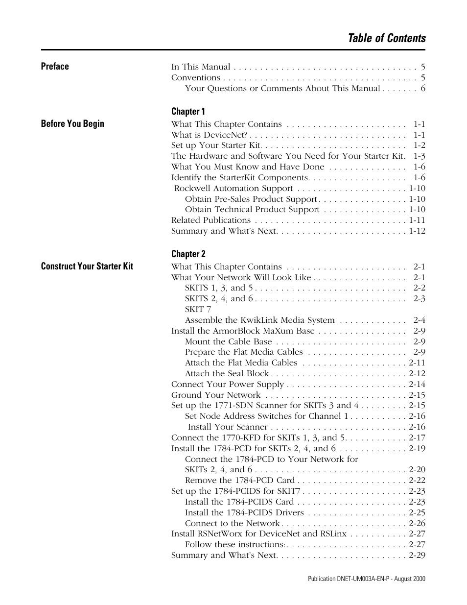 Rockwell Automation 1787-GEN2SKIT, -2, -3, -4, -5, -6, -7 DeviceNet Starter Kit User Manual User Manual | Page 7 / 142