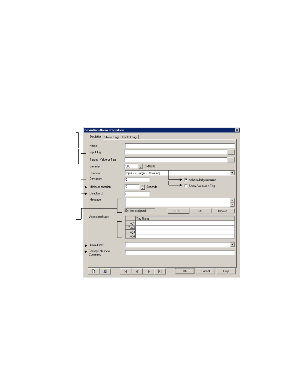 Creating tag-based deviation alarms, Creating tag-based deviation alarms – 26 | Rockwell Automation FactoryTalk View Site Edition Users Guide User Manual | Page 282 / 696