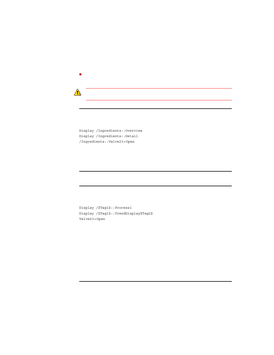 Example 1: a macro called factory, Example 2: a macro using placeholders in commands | Rockwell Automation FactoryTalk View Site Edition Users Guide User Manual | Page 641 / 696