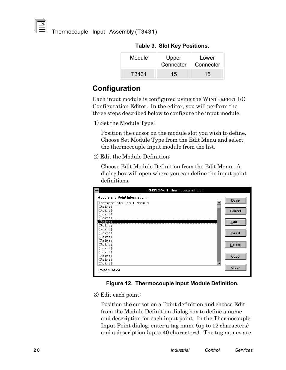 Configuration | Rockwell Automation T3431-CA ICS Regent Thermo Couple Input Assembly User Manual | Page 20 / 27