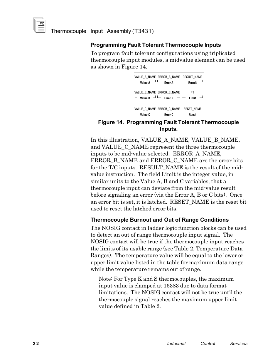 Rockwell Automation T3431-CA ICS Regent Thermo Couple Input Assembly User Manual | Page 22 / 27