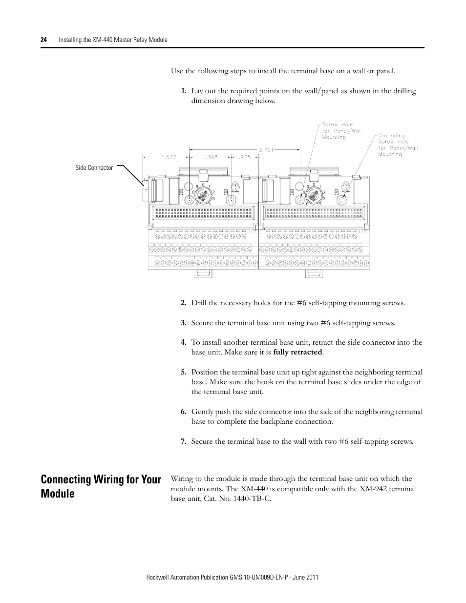 Connecting wiring for your module | Rockwell Automation 1440-RMA00-04RC XM-440 Master Relay Module User Manual | Page 24 / 100