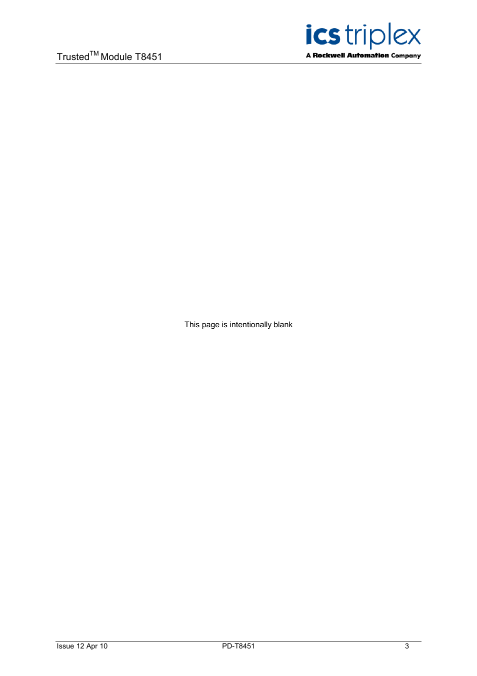 Trusted, Module t8451 | Rockwell Automation T8451 Trusted TMR 24V dc Digital Output Module - 40 Channel User Manual | Page 3 / 32