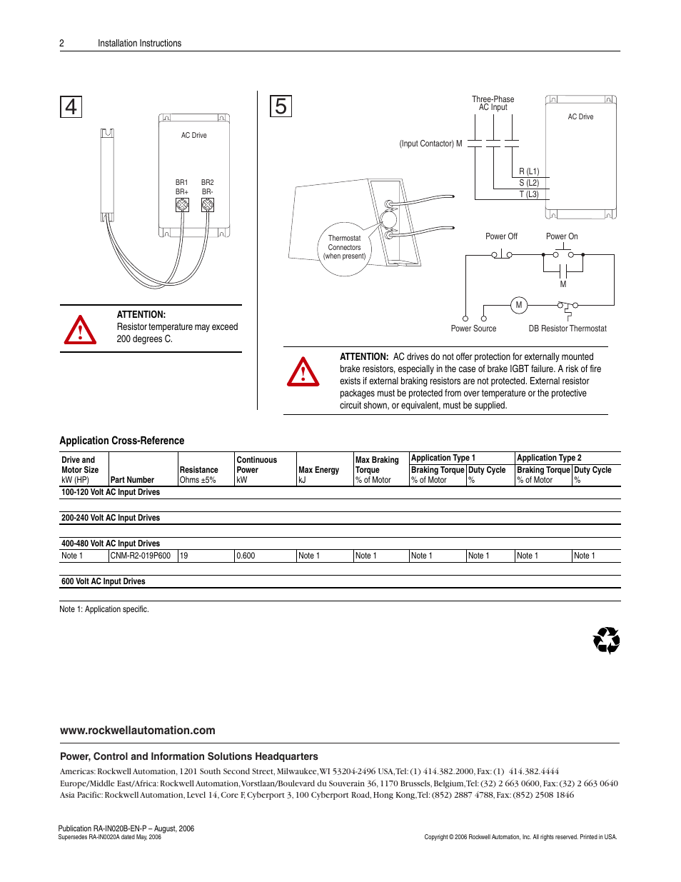 Rockwell Automation CNM-R2-019P600 External Dynamic Brake Kit User Manual | Page 2 / 2