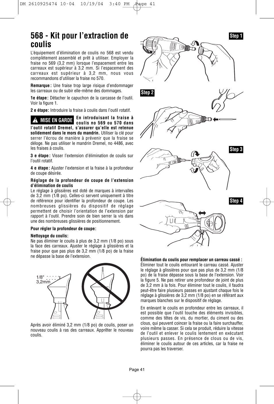 568 - kit pour l’extraction de coulis | Bosch 275T6 User Manual | Page 41 / 92