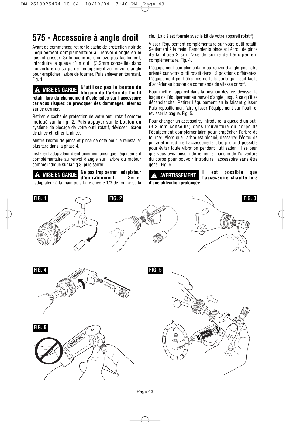 575 - accessoire à angle droit | Bosch 275T6 User Manual | Page 43 / 92