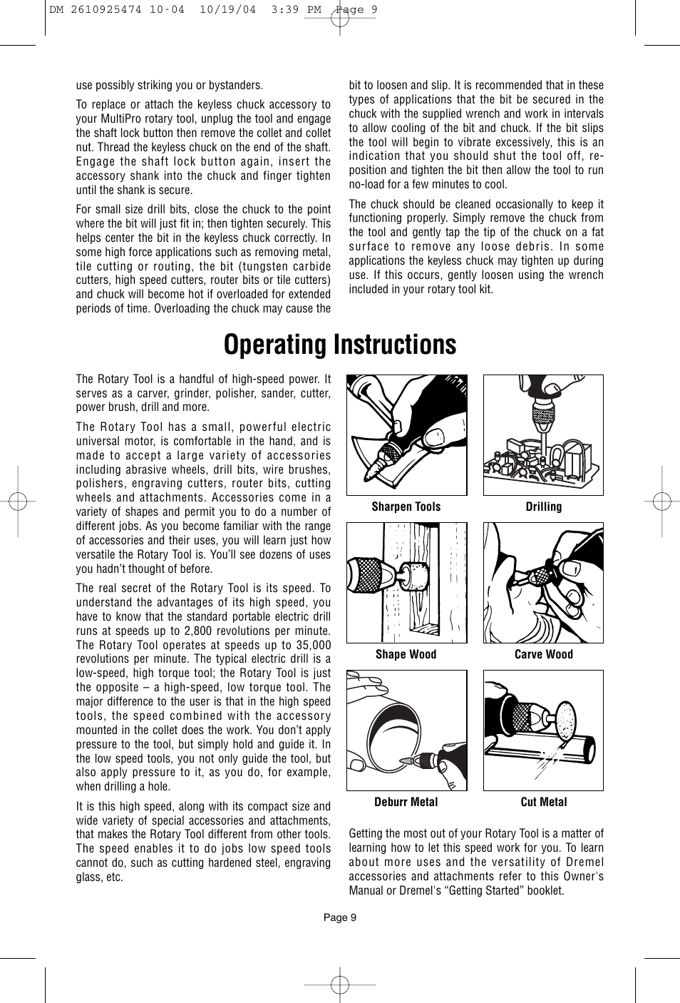 Operating instructions | Bosch 275T6 User Manual | Page 9 / 92