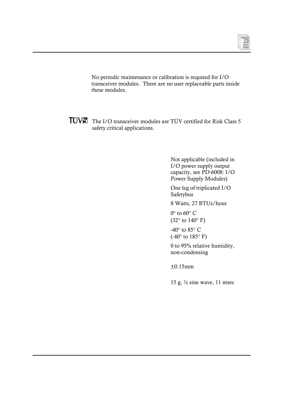 Maintenance, Safety considerations, Specifications | Rockwell Automation T7310 ICS Regent+Plus I/O Transceiver Modules I/O XCVR User Manual | Page 5 / 6